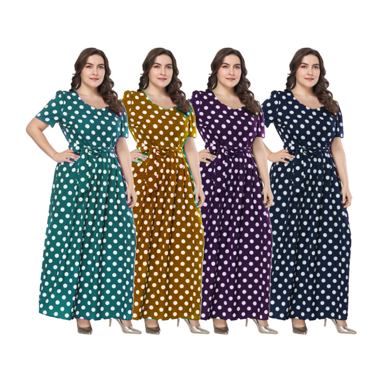 Women's Casual Plus Size Polka Dot Dress