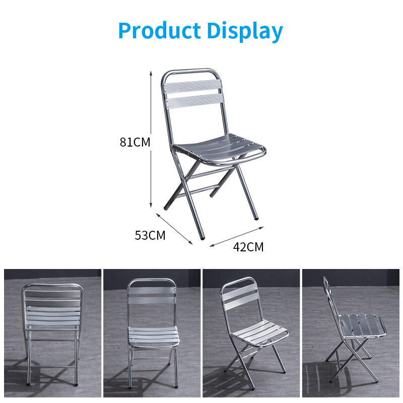 Size of high back portable aluminum folding chair