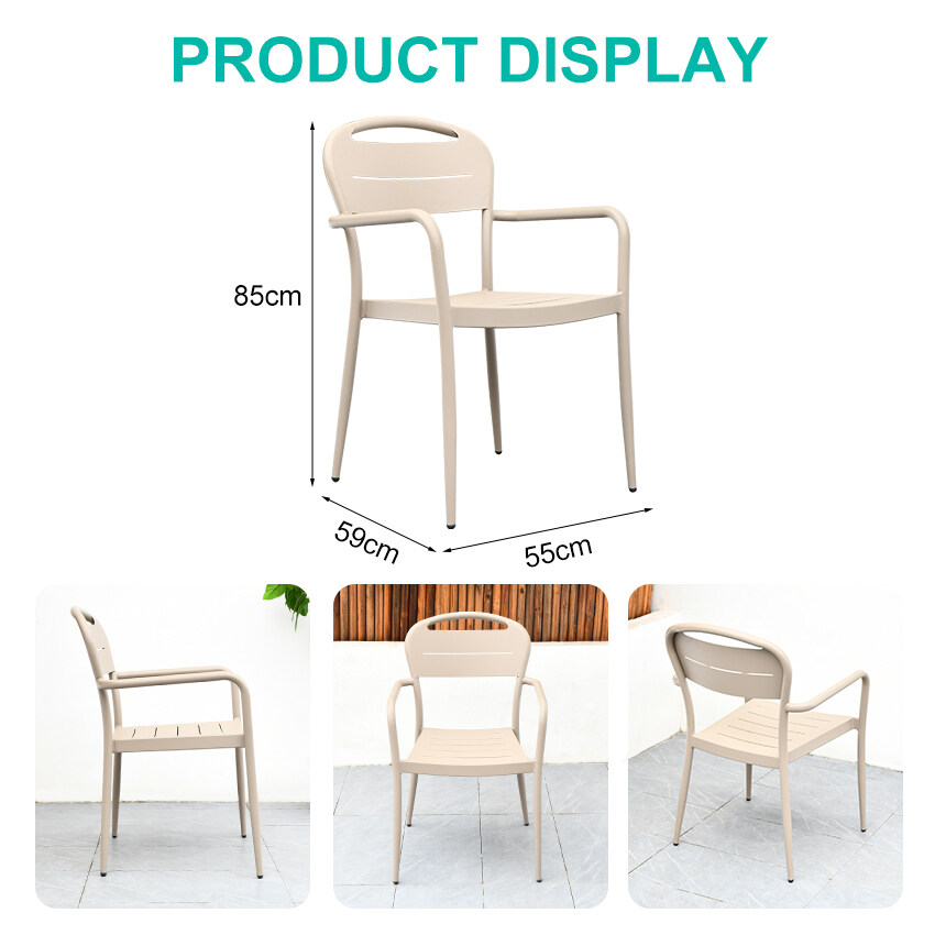 Size of aluminum armchair sets