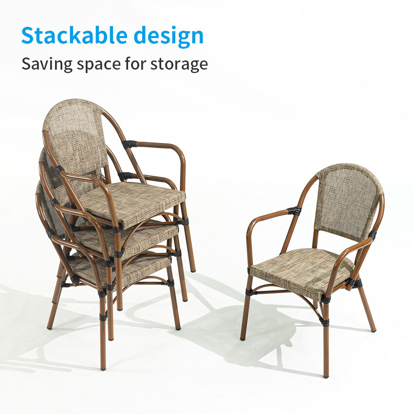 stackable outdoor aluminum bistro chairs