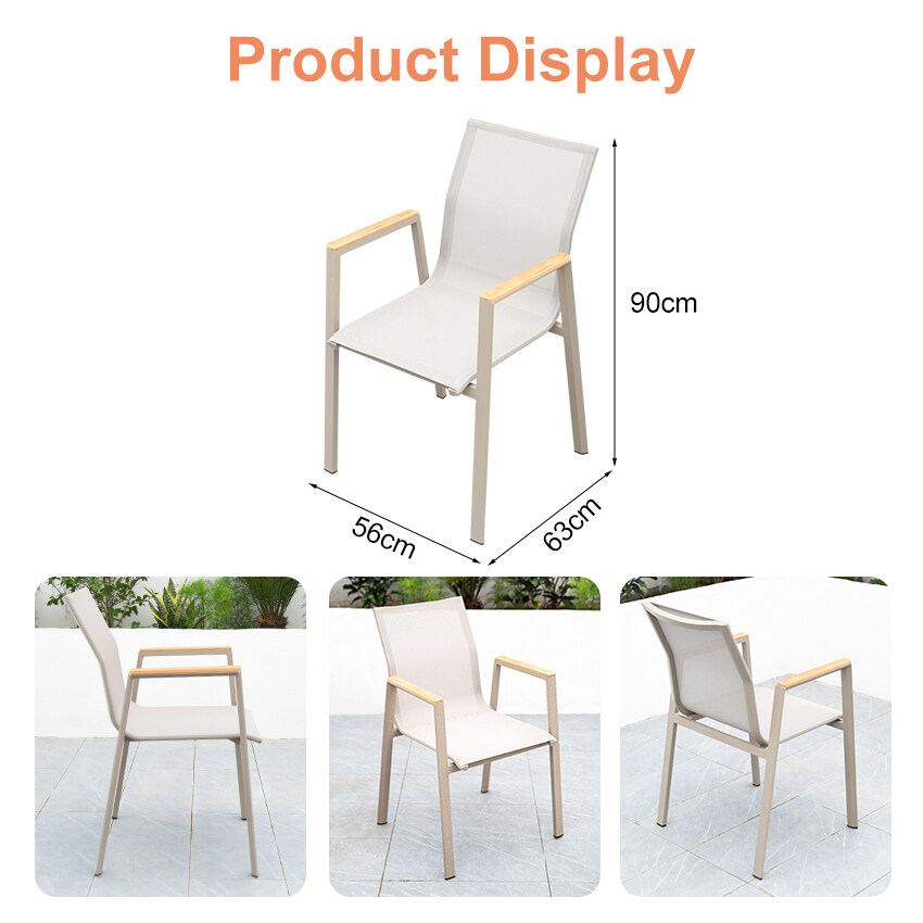 Size of stackable outdoor restaurant dining chairs