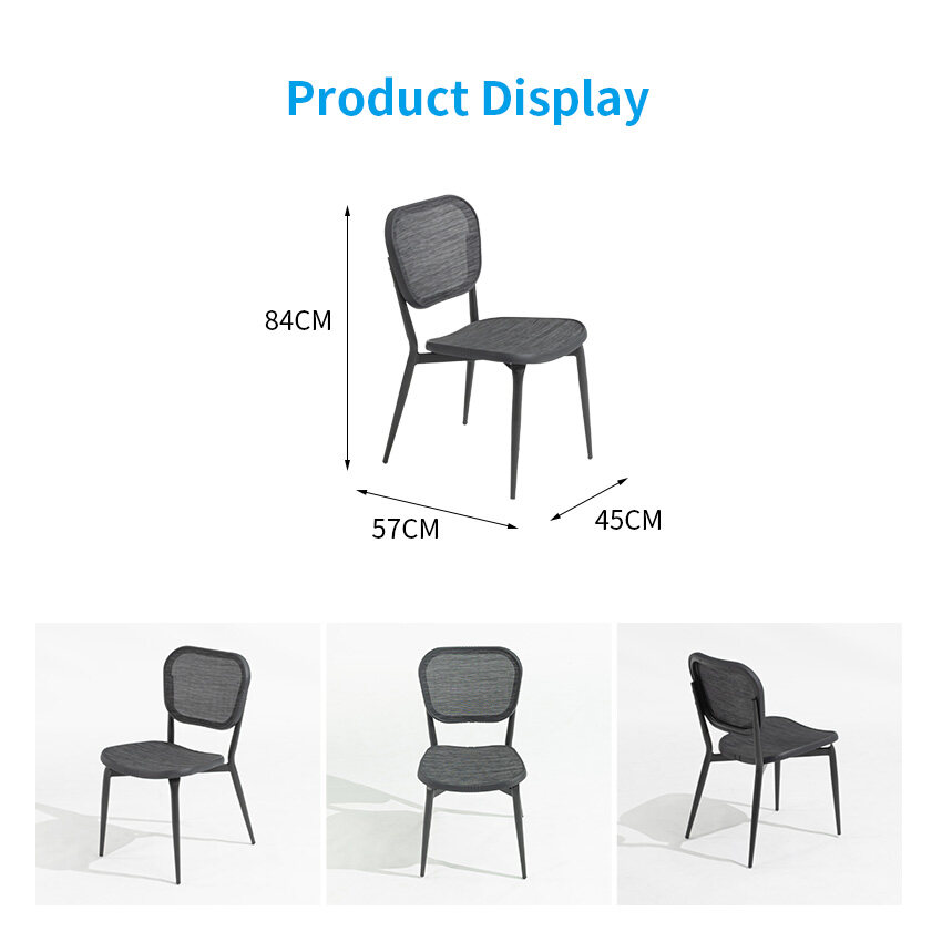 Size of aluminium bistro chairs