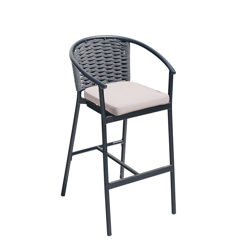 Commercial Outdoor Garden Aluminum Rope Bar Chair