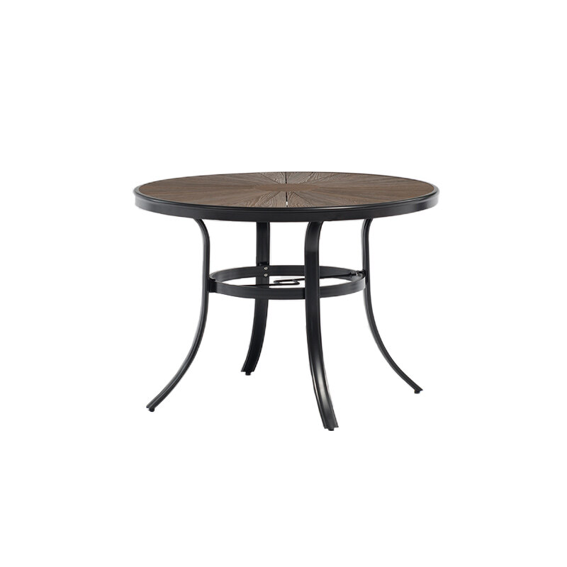 black aluminum outdoor dining table