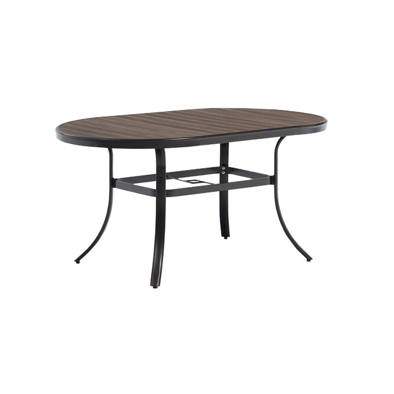 black aluminum outdoor dining table