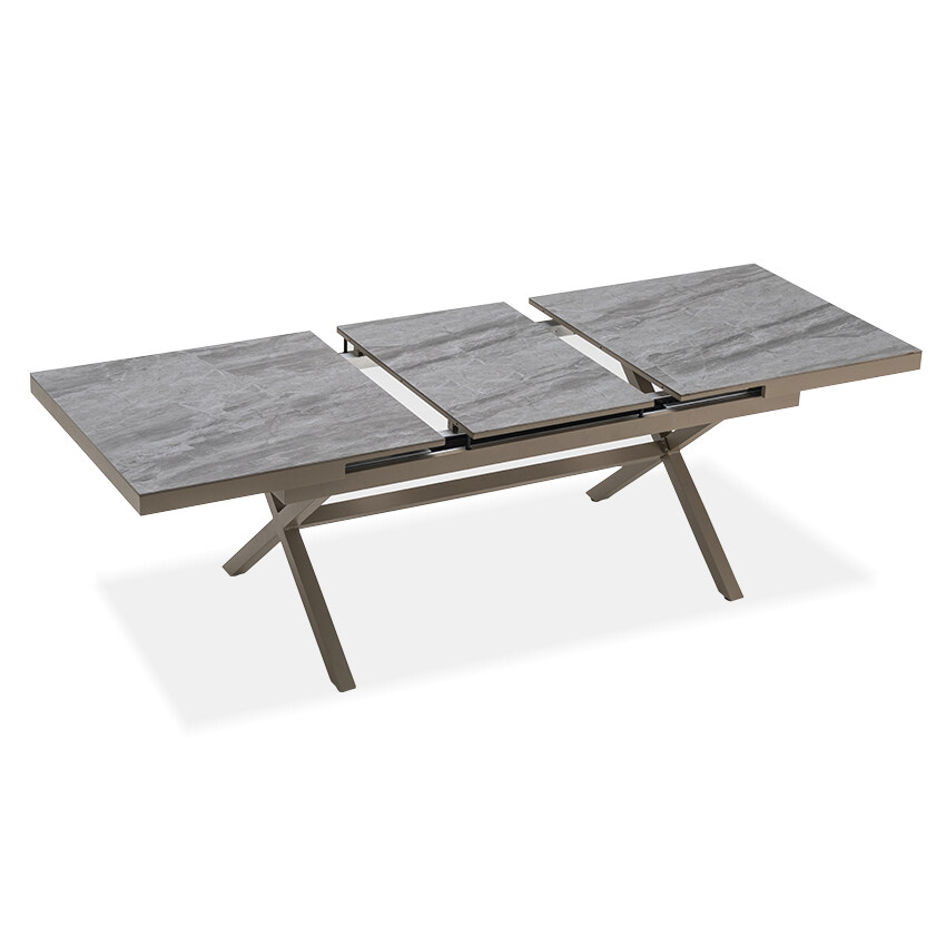 Aluminum Extendable Outdoor Restaurant Dining Table with Artifical Stone Top