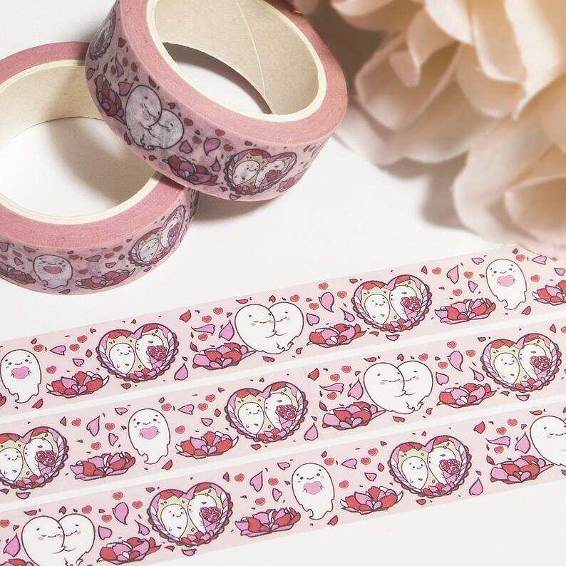 Custom Wholesale gothic kiss hearts die cut kraft washi tape manufacturer  factory