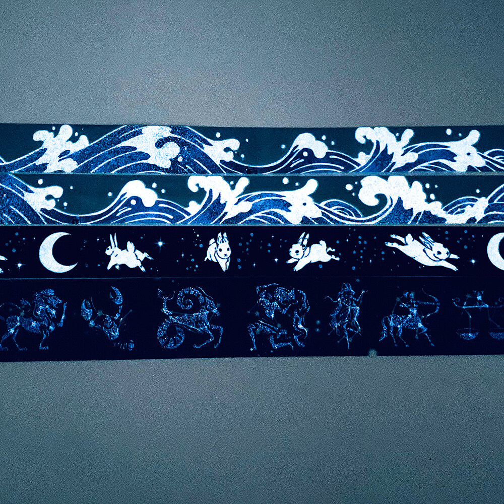 Diseños personalizados con cinta Washi que brilla en la oscuridad