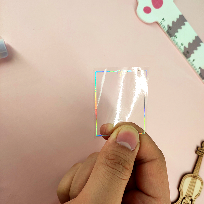 Design Custom thin glitter transparent holographic kiss cut