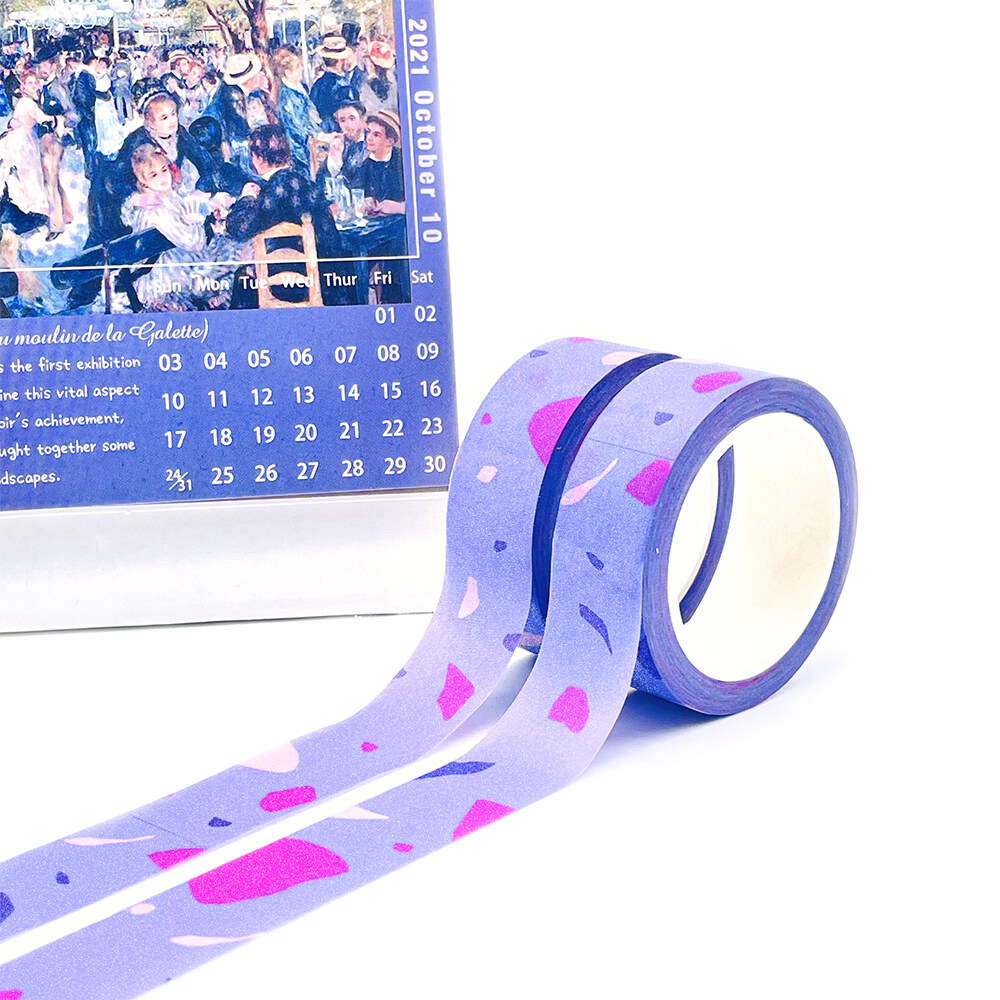 Custom Design Printing Colored Diy Craft Decorative Glitter Washi Paper Tape (2).jpg