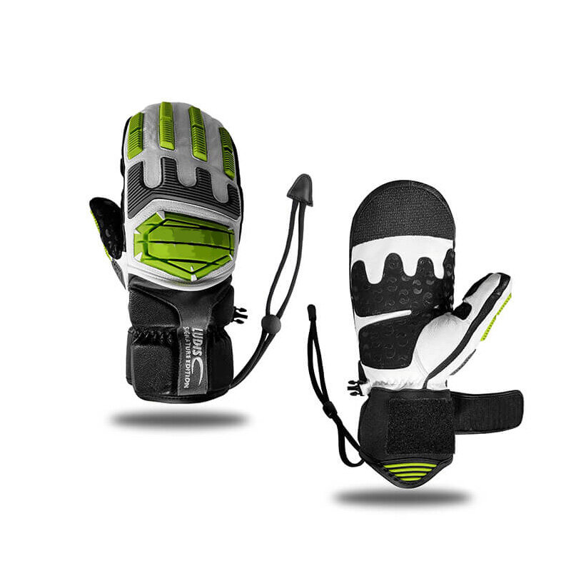 Sheepskin smart USB heating ski gloves