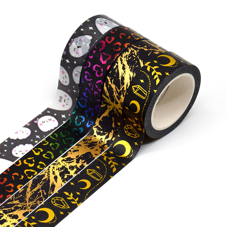 Custom wide black washi tape,Design gold dot washi tape,super wide washi tape Manufacturer,ultra thin washi tape Factory,super skinny washi tape