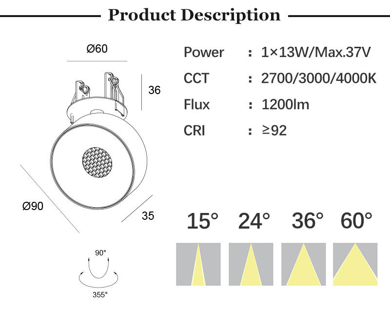 recessed ceiling spotlights