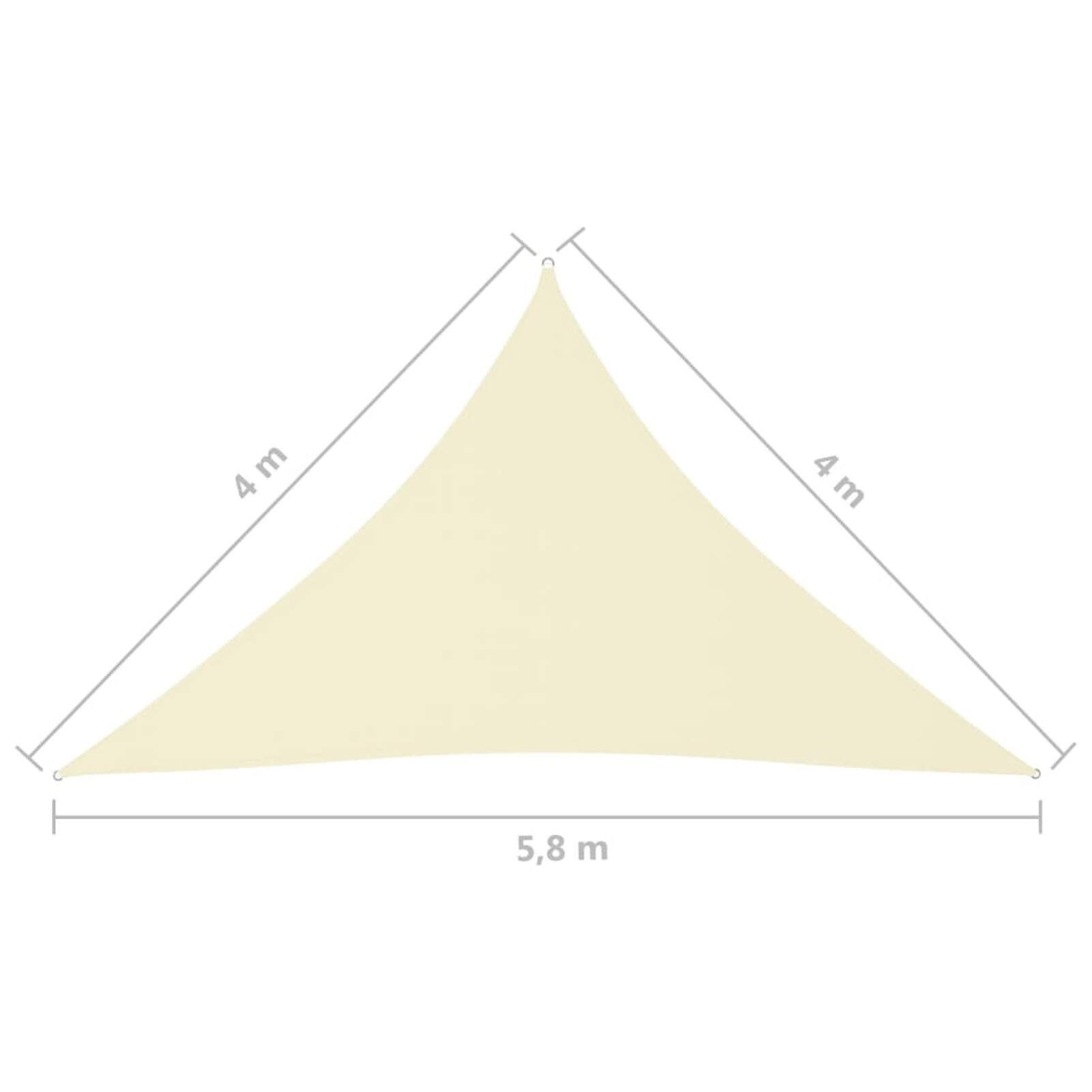 Home Sunshade Sail Oxford Fabric Triangular 4x4x5.8 m Cream(UK Stock)