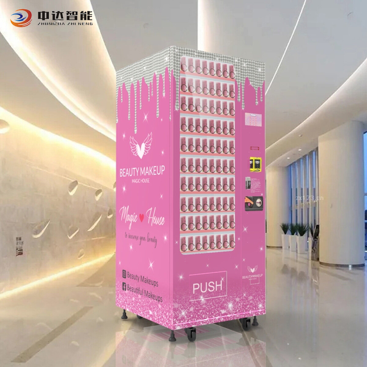 7 inch touch screen mini beauty products vending machine eyelashes and false hair vending machine