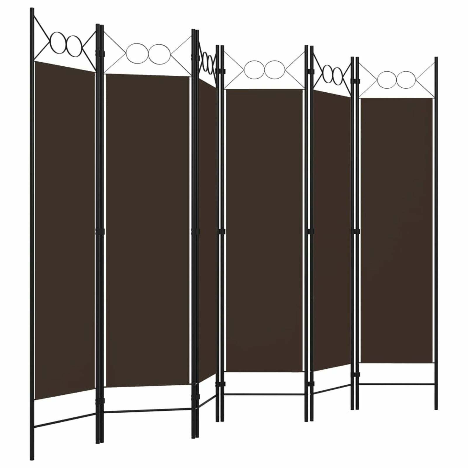 Home 6-Panel Room Divider Brown 94.5"x70.9" (US Stock)