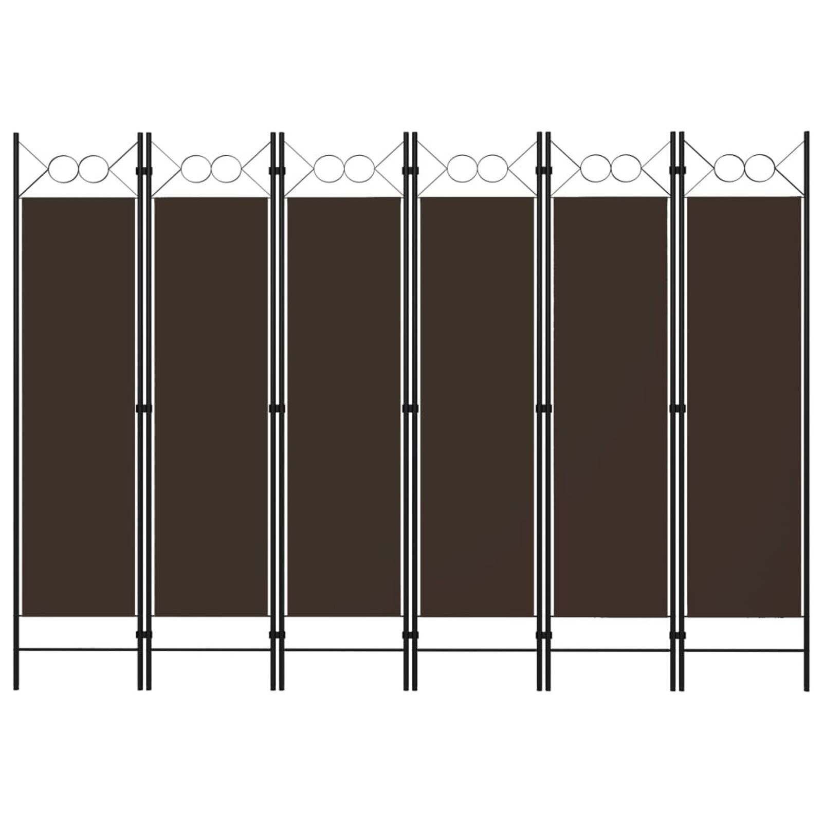 Home 6-Panel Room Divider Brown 94.5"x70.9" (US Stock)