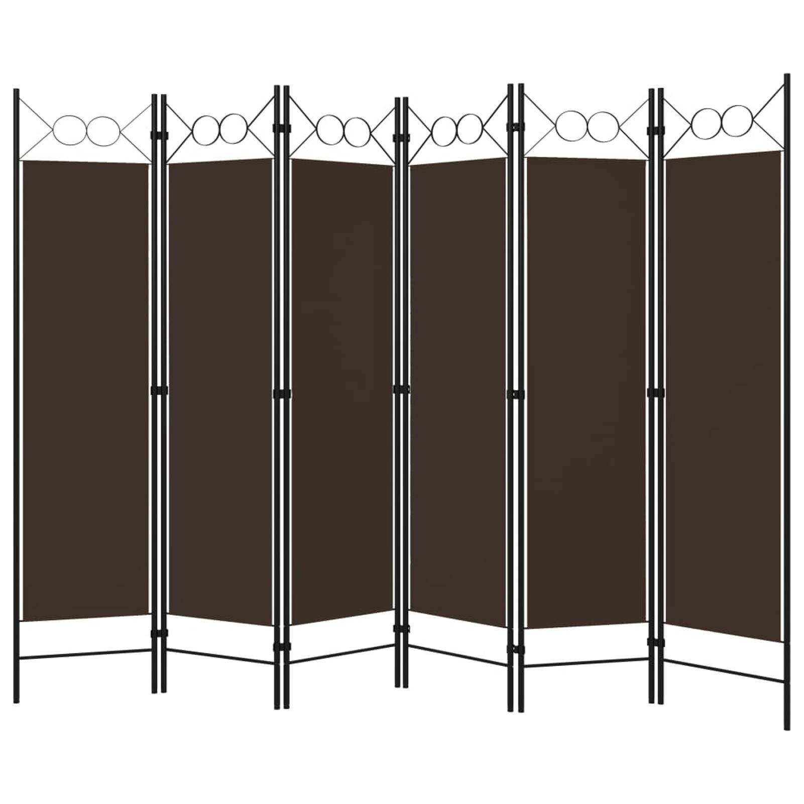 Home 6-Panel Room Divider Brown 94.5"x70.9" (US Stock)