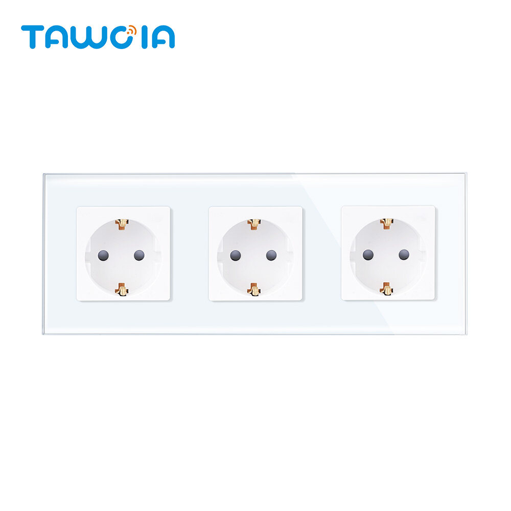 Tawoia Triple Normal Germany Socket EU Type F Electrical Power Socket Outlet 86228mm EU CE Certified