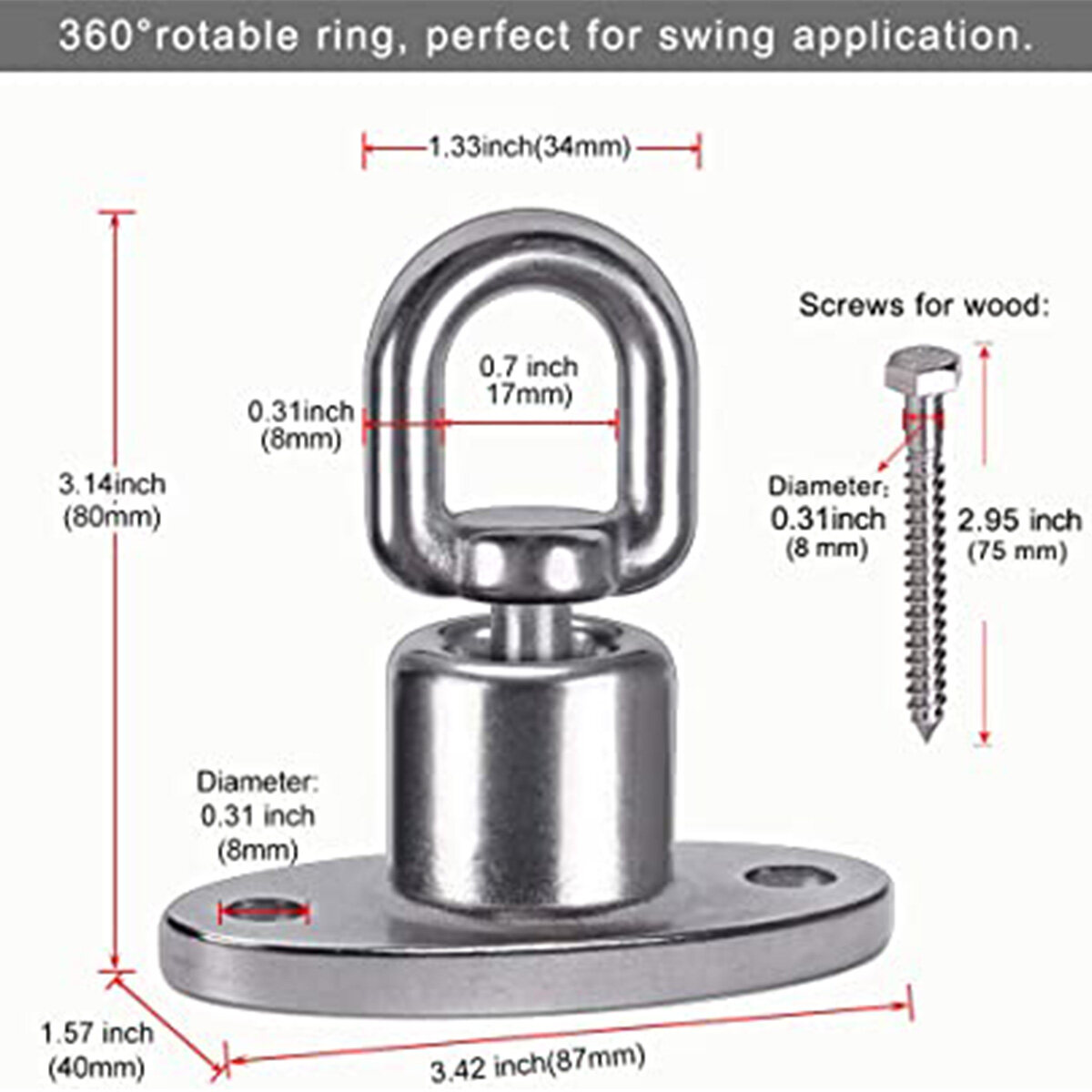 Wholesale heavy-duty swing set accessories swing hooks For sale