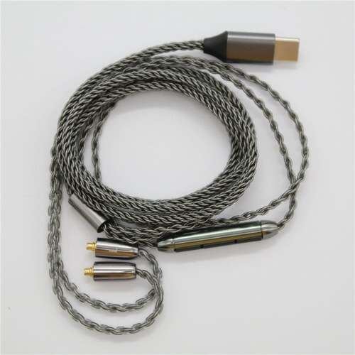 Digital Audio Replacement Cable Type c with Mic Remote Volume Control Compatible with MMCX Interface Headphones(CN Stock)