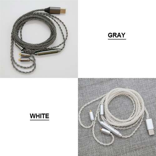 Digital Audio Replacement Cable Type c with Mic Remote Volume Control Compatible with MMCX Interface Headphones(CN Stock)