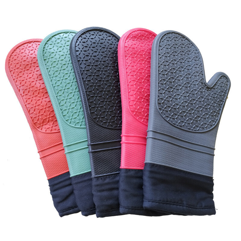Gerich Insulated Oven Glove Silicone Heat-proof Microwave Mitt Heat  Resistant Anti-Slip