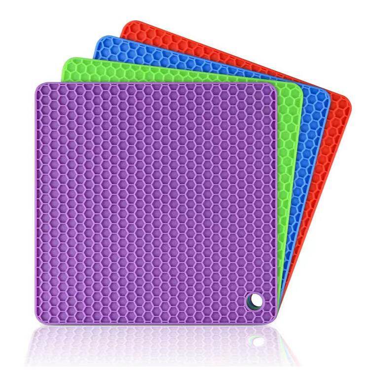 1 Pcs Silicone Placemat Heat Resistant Bowl Dish Tableware Mat Holder Square