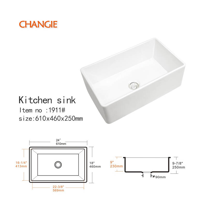 Kitchen dish washing Ceramic Sink hand basin farmhouse sink 1911