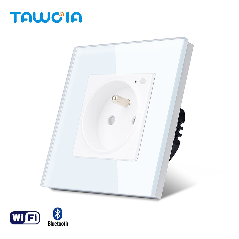 Tawoia Smart Tuya WiFi French socket with Electricity Statistics Electrical Power Socket Outlet Wi-Fi Control