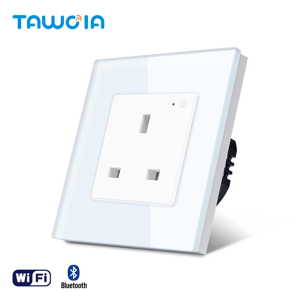 Tawoia Smart WiFi Safe Door Shutters Flat 3 Pin Standard Earth Pin Grounding Fire Retardant PC Plastic Phone App Control