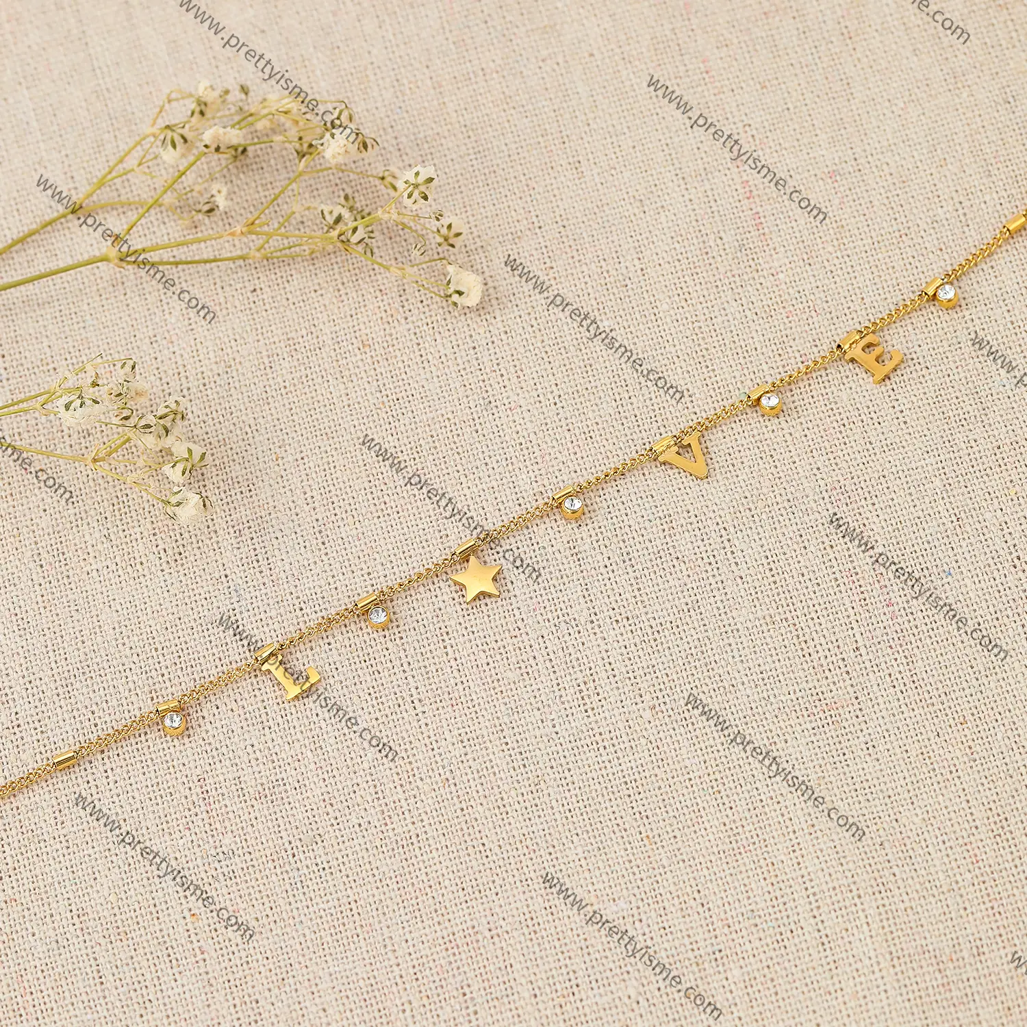 Delicate Stainless Steel 18K Gold Plated Thin Necklace With Diamond Band Monogram Waterproof Necklace (4).webp