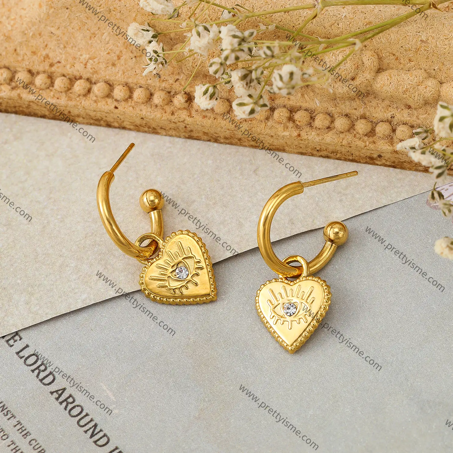 Lovely Stainless Steel Heart Earrings with Devil's Eye with Diamonds (2).webp
