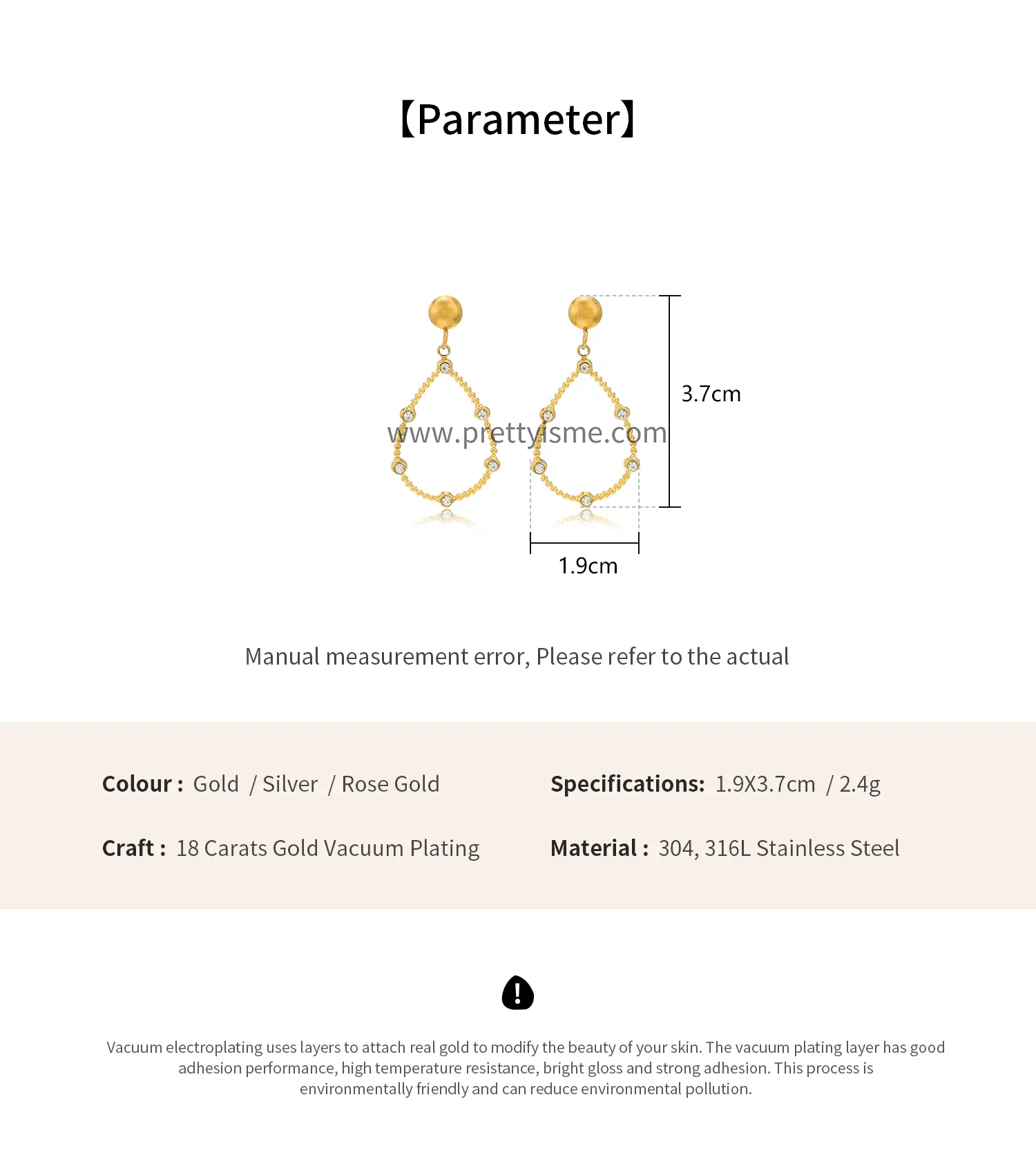 French Style Stainless Steel Earrings Oval Pendant Stud Earrings with Diamonds (6).webp