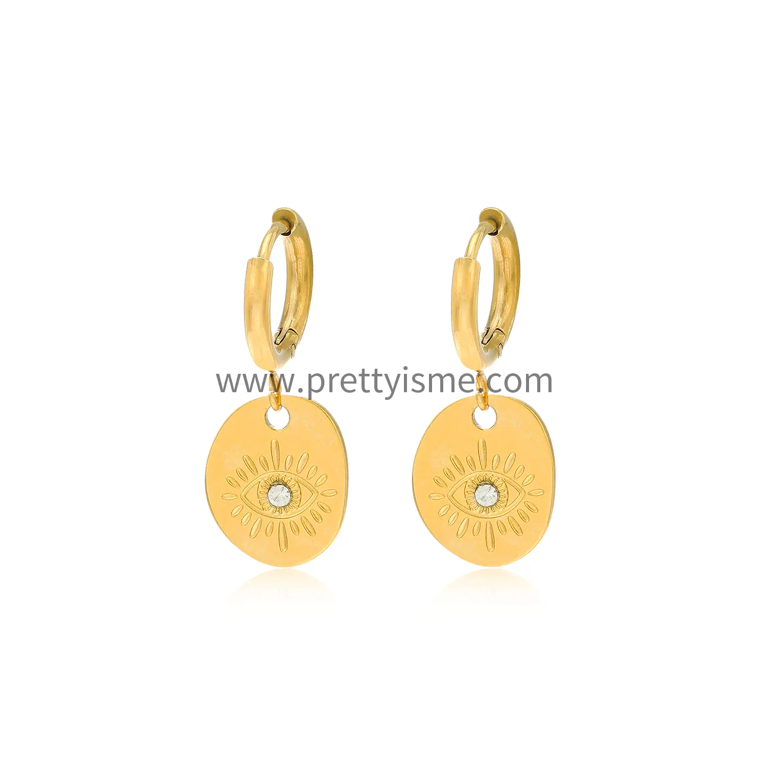 Stainless Steel Gold Plated 18K Earrings Small Carved Pattern Cute Waterproof Earrings (5).webp