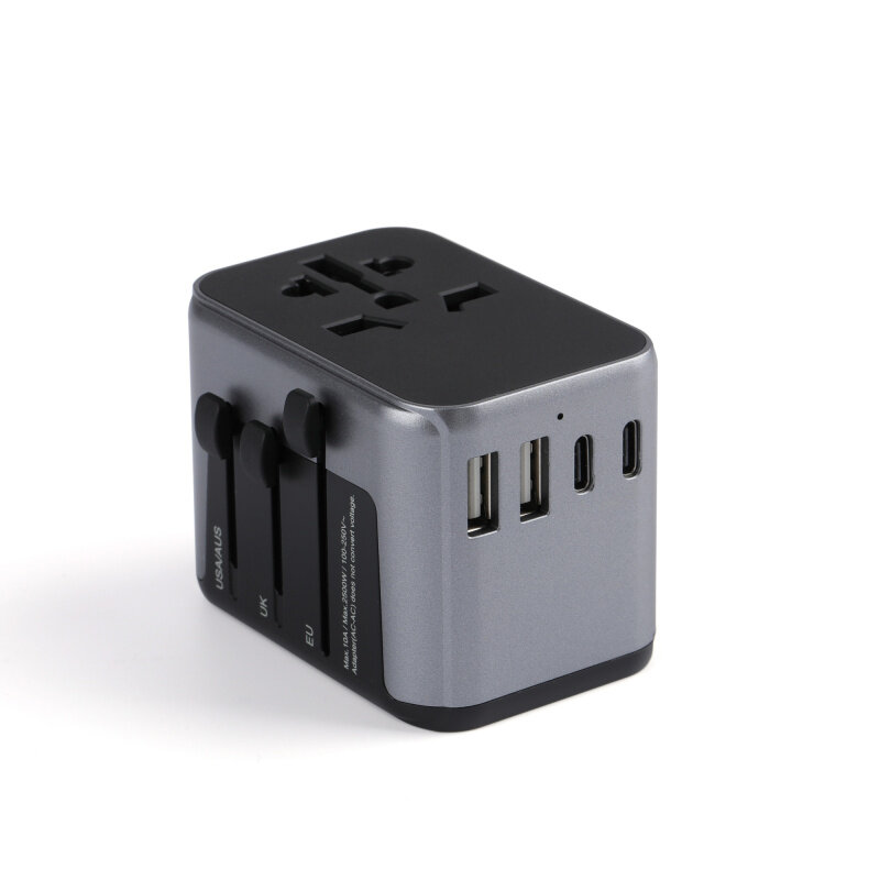 Universal International All-in-One Travel Adapter 633DC 2 USB Ports+2 Type C Ports