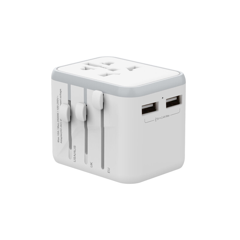 Universal International All-in-One Travel Adapter 637A 2USB