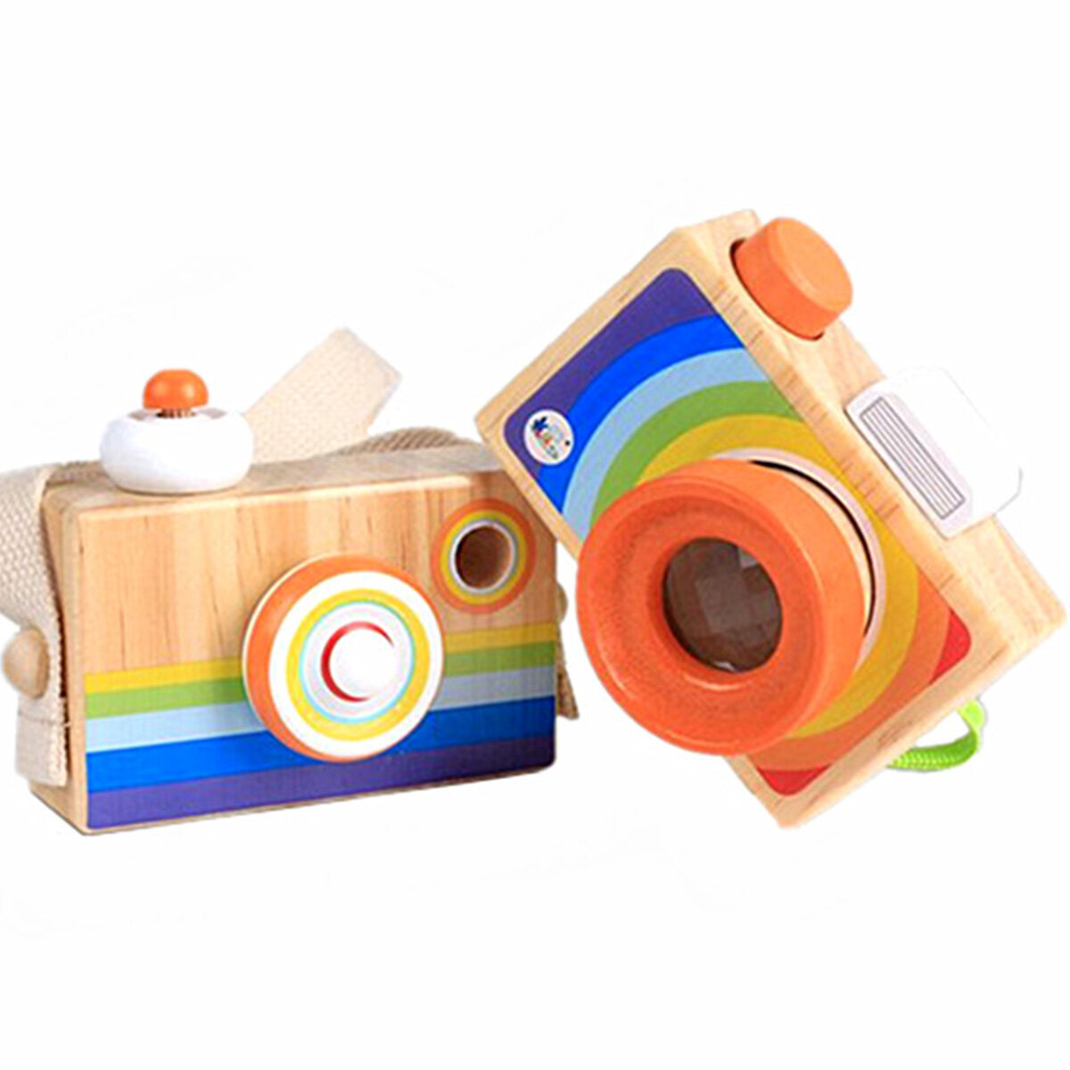 Simulation Decoration Fashion Pendant Wholesale Custom Portable Cute Pretend Play Toy Baby Hanging Kids Wooden Camera Toys