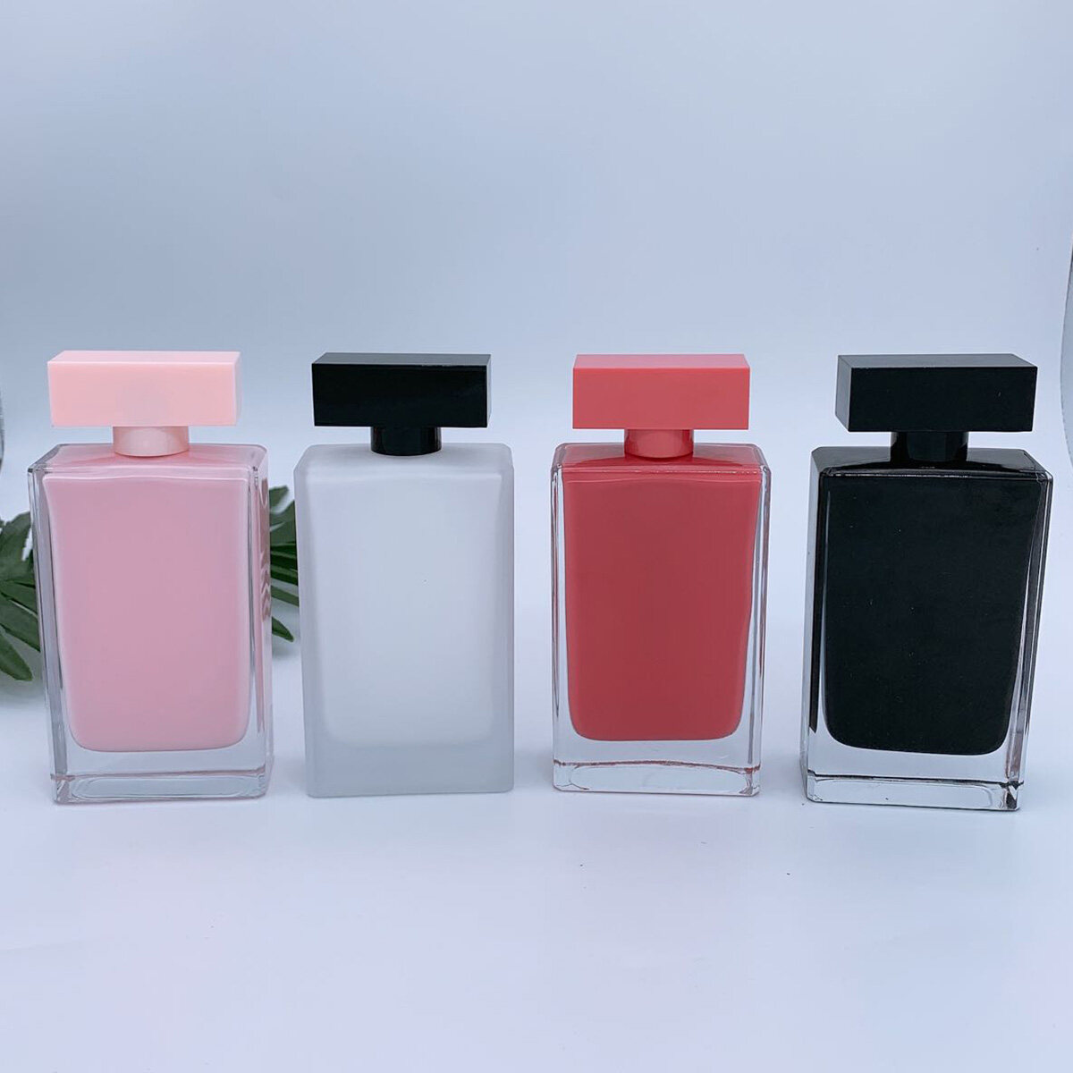 red glass perfume bottles