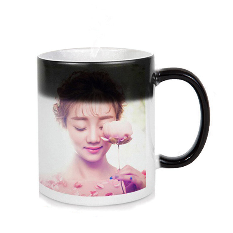 Custom Magic Color Changing Cups Heat Transfer Printing Temperature Changing Cups Travel Sublimation Coffee Porcelain Mug
