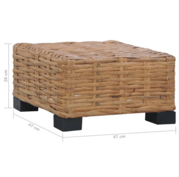 Home Coffee table 47×47×28 cm natural rattan (IT Stock)