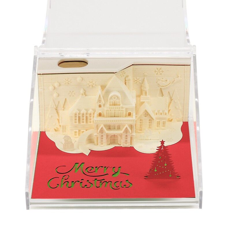 Christmas Snow House 3D Note Paper