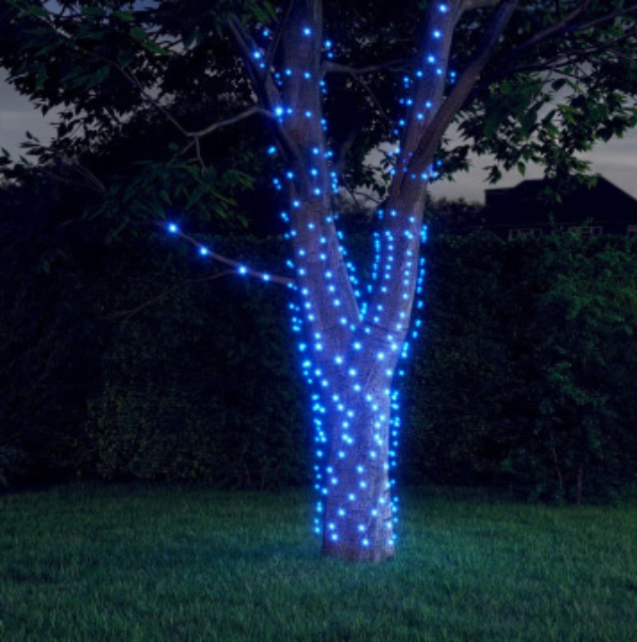 Courtyard Solar fairy lights 2 pcs. 2x200 LEDs Blue Indoor Outdoor (UK Stock)