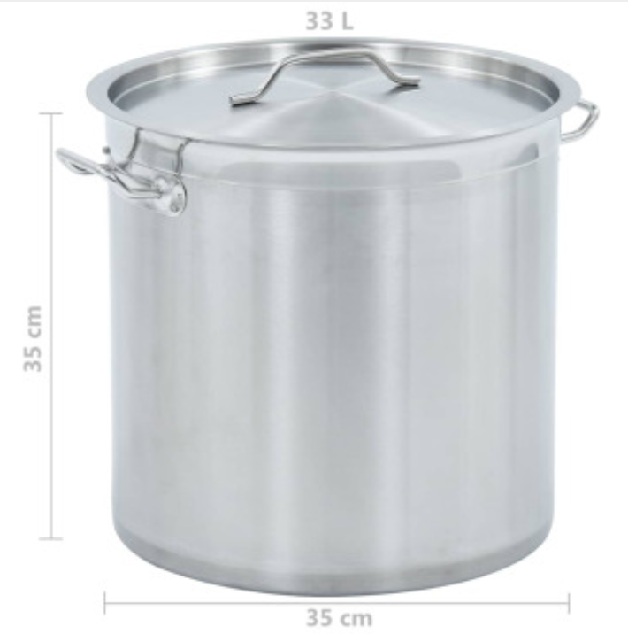 Home Soup pot 33 L 35×35 cm stainless steel (UK Stock)