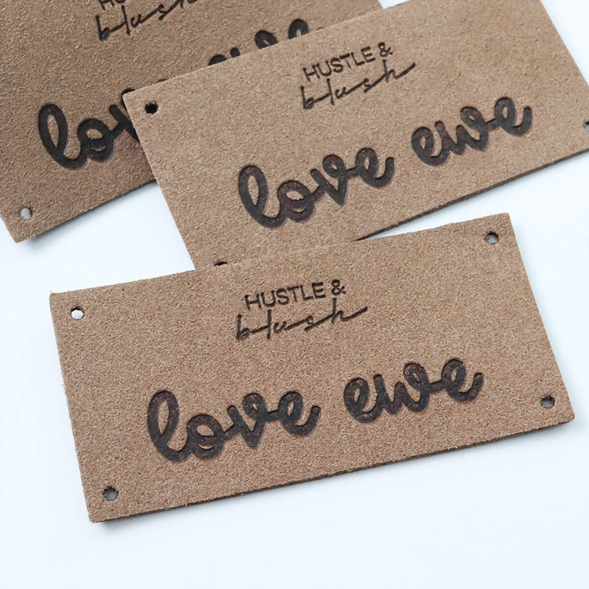 High quality customized microfiber material leather label with debossed logo Leather patches for jeans