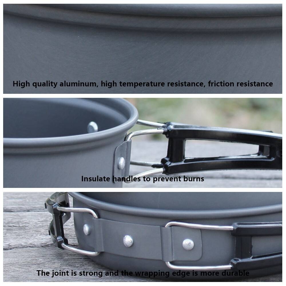 Home Outdoor Cing Pot Set 1-2 People Outdoor Cookware Equipped With Non-stick Pan(CN Stock)