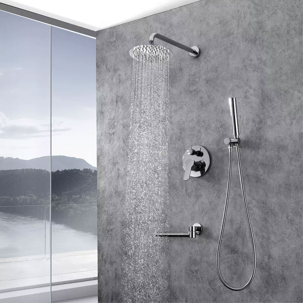 3 handle tub & shower faucet set