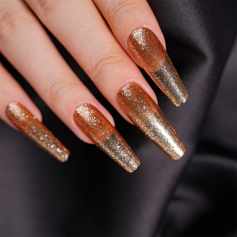 China Gel Glitter UV, esmalte de uñas de brillo de oro de glaseado de porcel