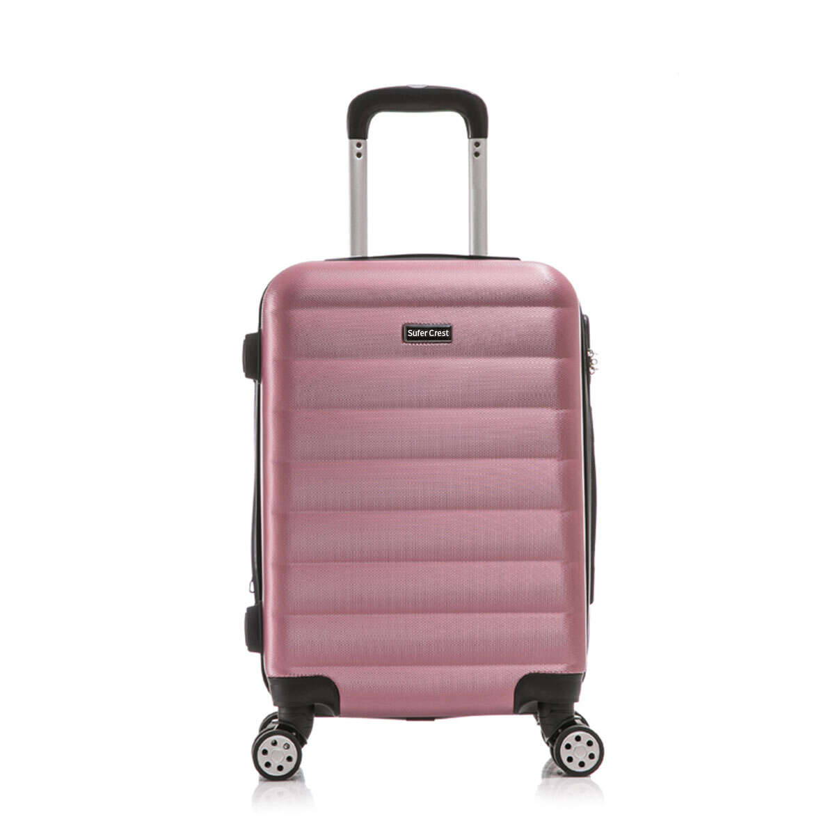 4 wheel spinner suitcase, beige hard shell suitcase, multi functional suitcase, large foldable suitcase, ultra light 4 wheel suitcase