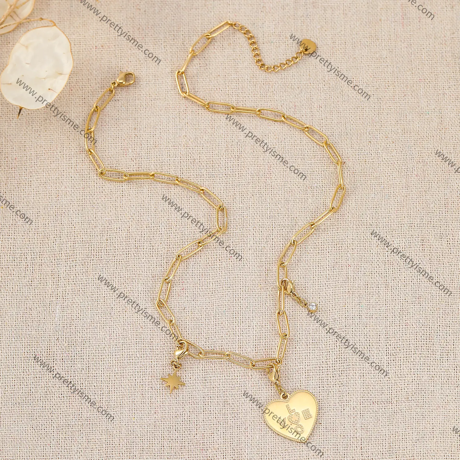 Love Pendant Necklace Engraved LOVE with Lovely Pendant Zircon Necklace (3).webp